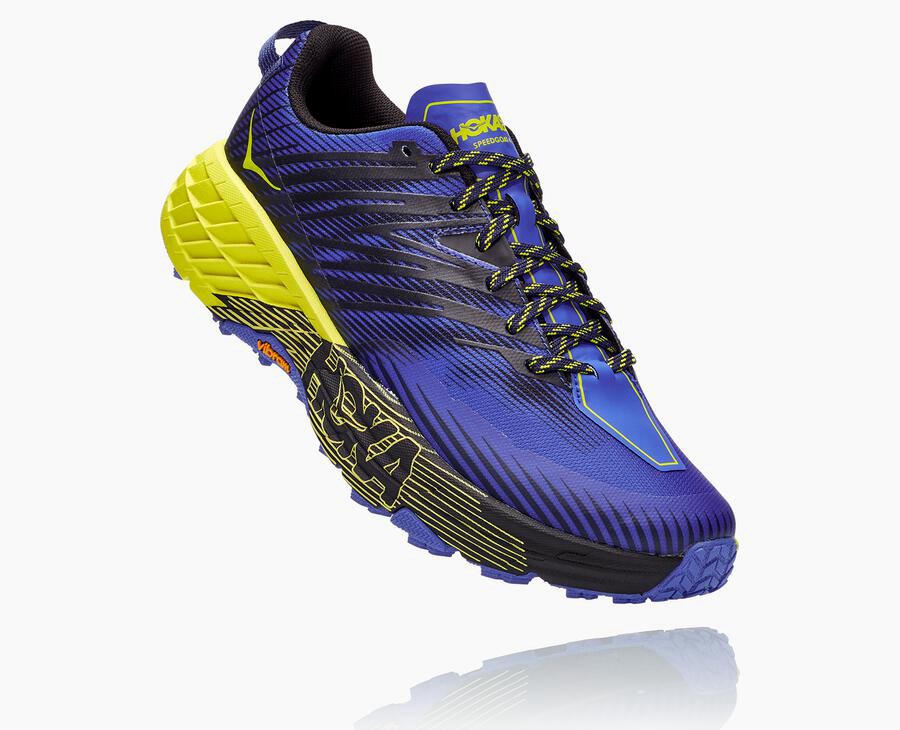 Tenis Hoka One One Trail Hombre Azules/Verdes - Speedgoat 4 - NPZC52103